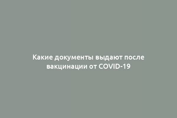 Какие документы выдают после вакцинации от COVID-19