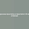 Аденома простаты и простатит. В чем отличия