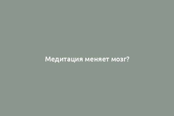 Медитация меняет мозг?