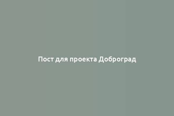 Пост для проекта Доброград