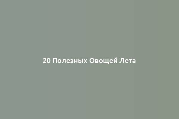 20 Полезных Овощей Лета