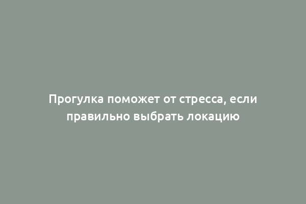 Прогулка поможет от стресса, если правильно выбрать локацию